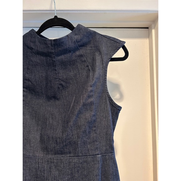 Denim High Neck Midi Dress - Picture 3 of 5